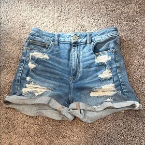 Curvy Hi-Rise Shortie American Eagle Jean Shorts